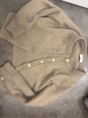 Wilfred Button-Front Beige Cardigan